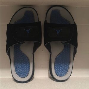 Jordan Black and Blue Slide Sandals